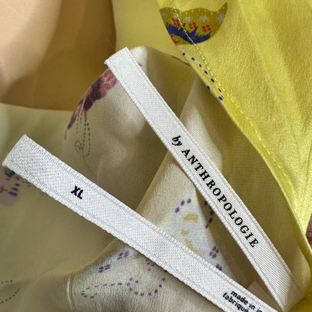 Anthropologie Yellow Butterfly no Print Backless Slip Dress - Picture 6 of 6
